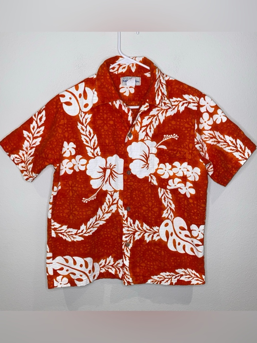 Vintage Hukilau Fashions‎ Aloha Shirt
Men's M Orange Floral 60s-70s Hawaiian